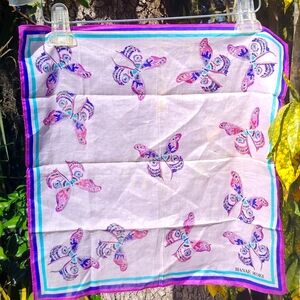 Hanae Mori butterfly vintage scarf